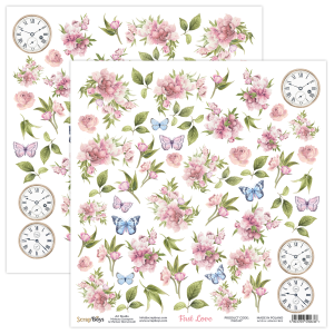 Sheet with elements to cut out 30 x 30 First Love 07