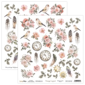 Sheet with elements to cut out 30 x 30 Vintage Legend 07